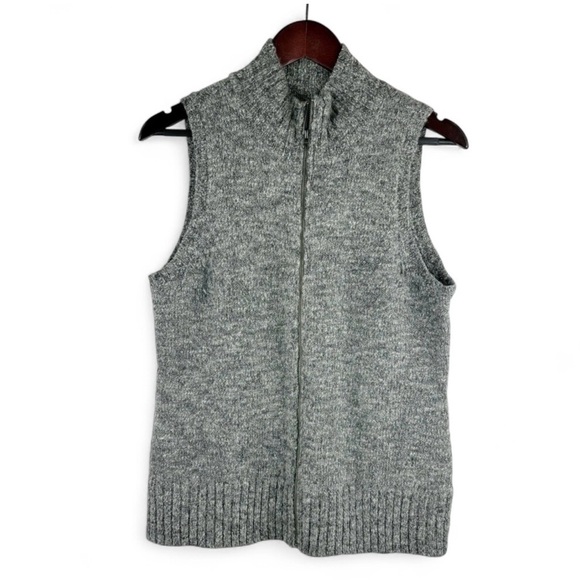 J. Jill Jackets & Blazers - J. Jill Women's Gray Marbled Wool Alpaca Blend Zip Sweater Grandpa Cottage M